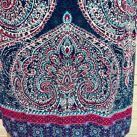 Daniel Rainn Top Small Blue Sleeveless Boho Paisley NWOT - Picture 4 of 16